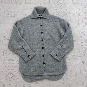 theory oversized boucle shirt jacket